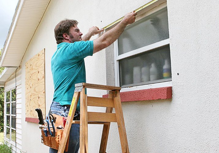 boarding up window